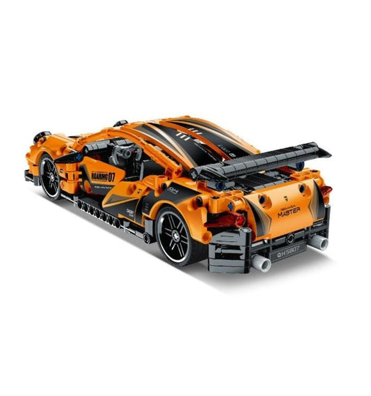 Supercarro laranja, carro de 490 peças