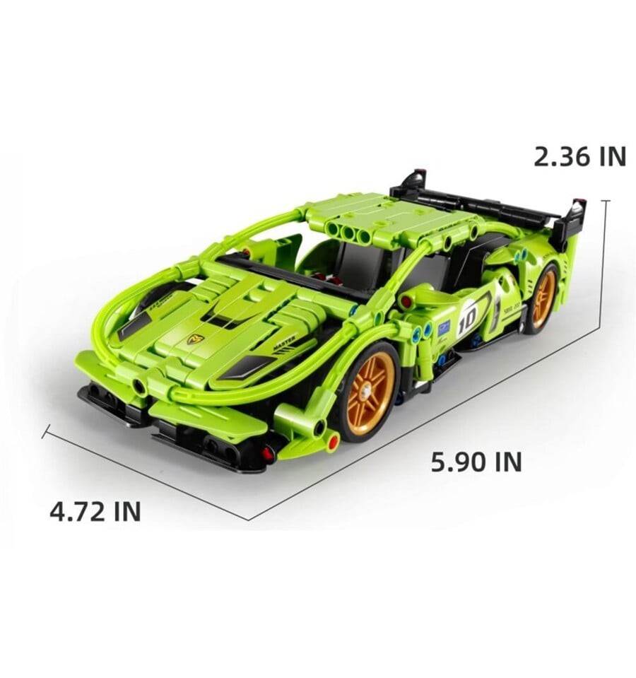 Superdeportivo verde, coche de 457 piezas