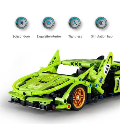 Superdeportivo verde, coche de 457 piezas