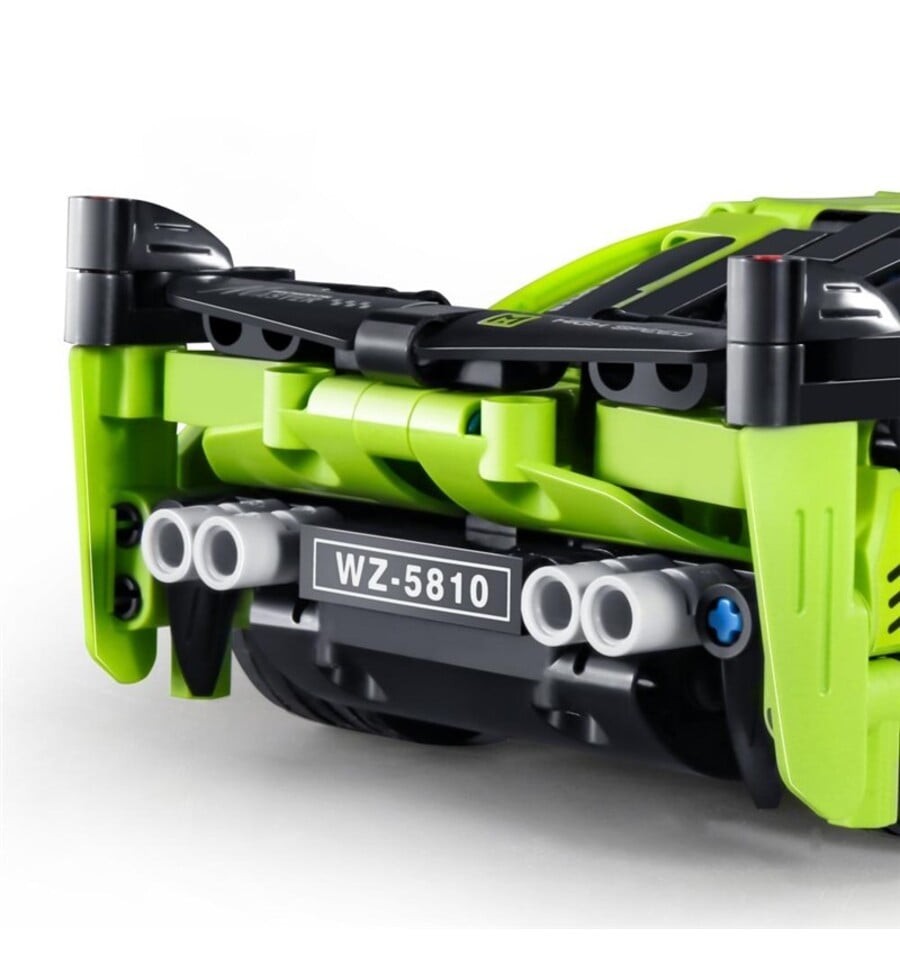 Superdeportivo verde, coche de 457 piezas