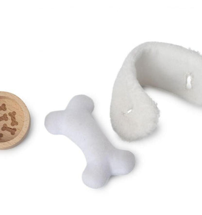 Jules the dog and his basket