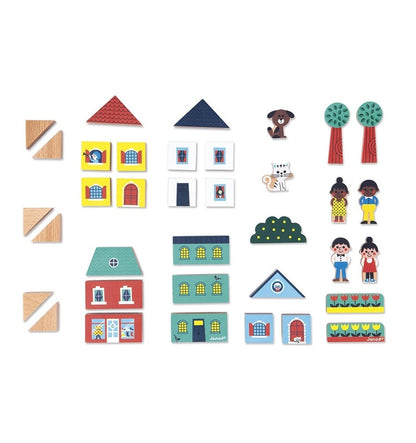 36-piece wooden city block set - Cross Roads