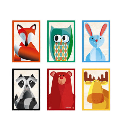 Set of 6 Zigolos Forest Cubes in a Wooden Box