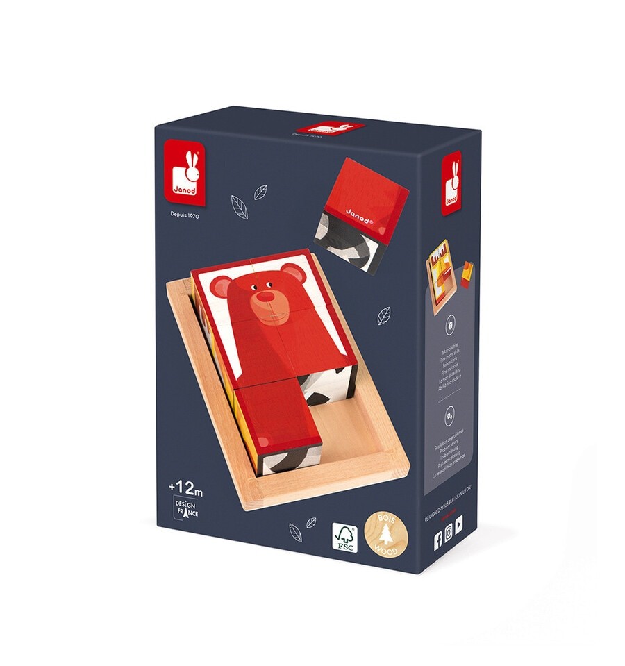 Set of 6 Zigolos Forest Cubes in a Wooden Box