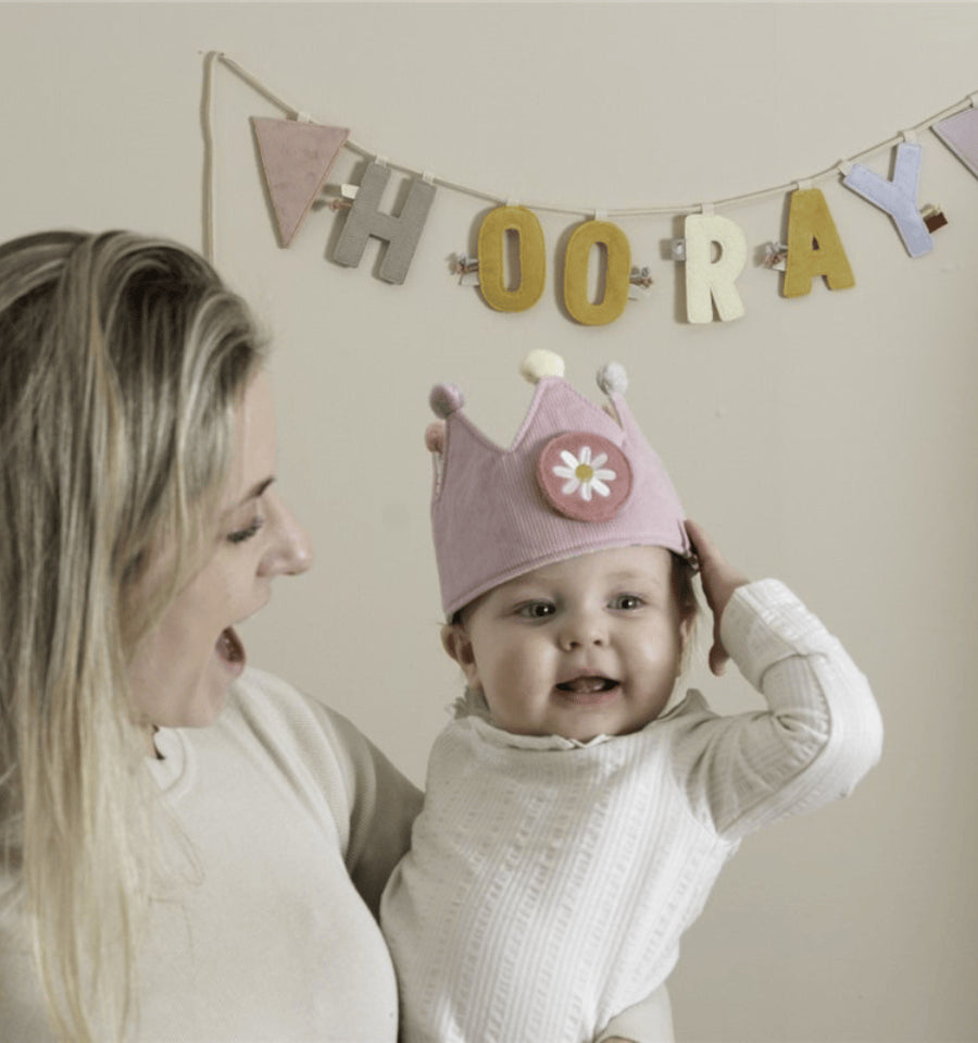 Pink Birthday Crown with Numbers