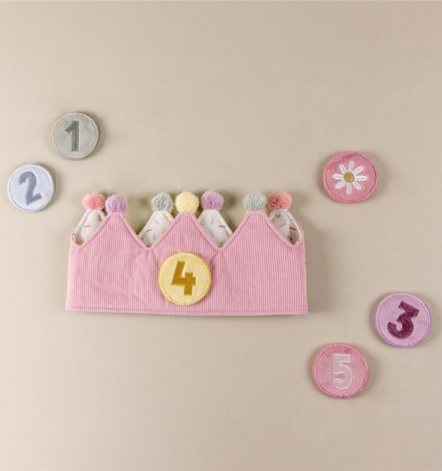 Pink Birthday Crown with Numbers