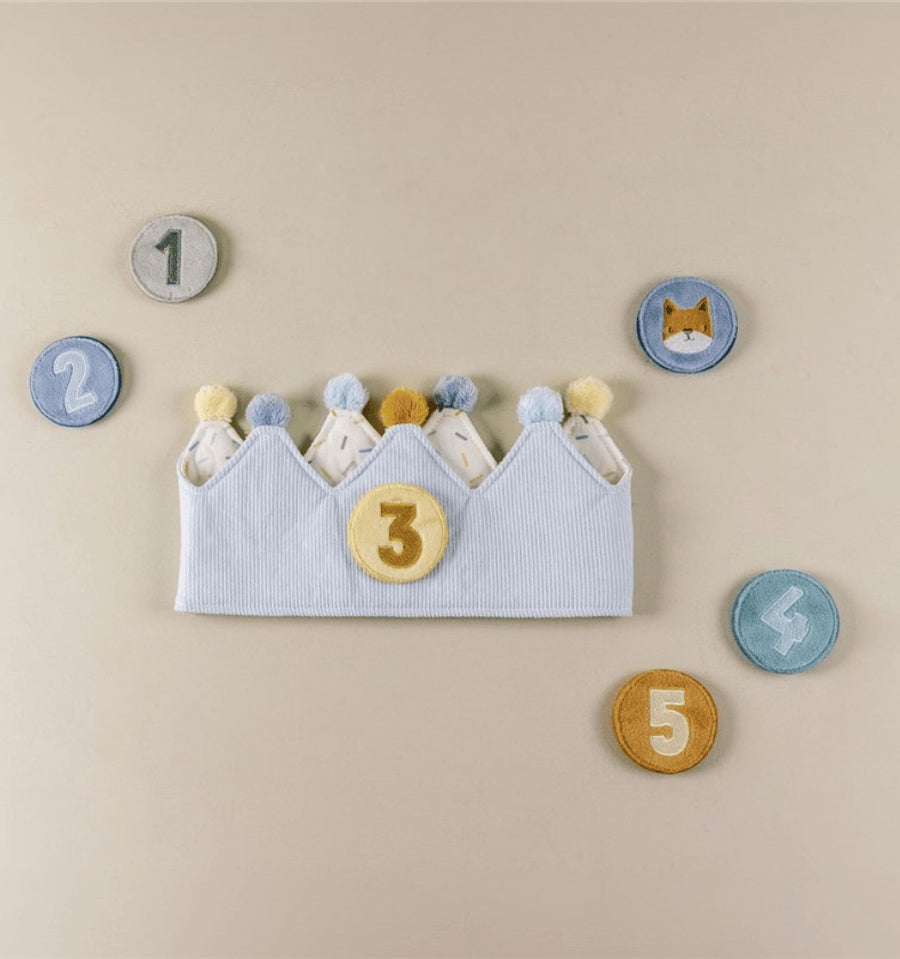 Blue Birthday Crown with Numbers