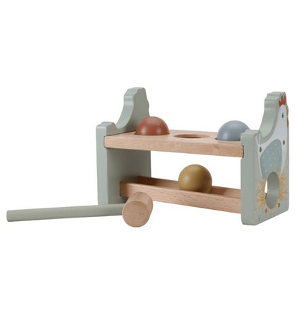 Hitting bench with Little Farm ball