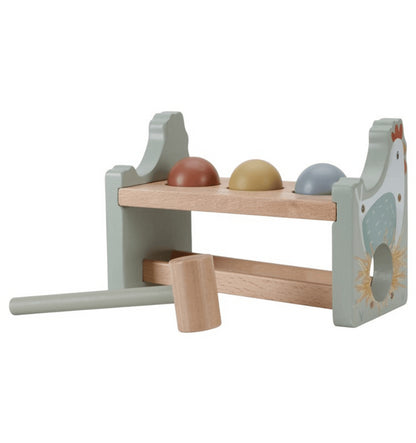 Hitting bench with Little Farm ball