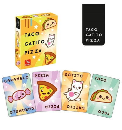Taco, gatinho, pizza