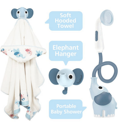Elephant Shower Bath Set and Blue Cape