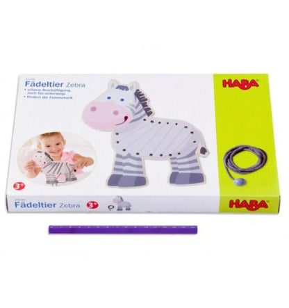 Juego para ensartar, diseño cebra