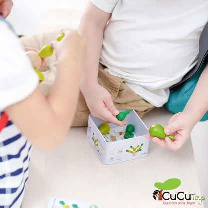 Mini cacto de lata em equilíbrio