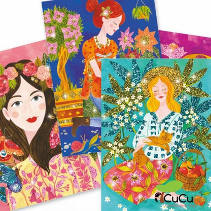 O perfume das flores, pintura com glitter