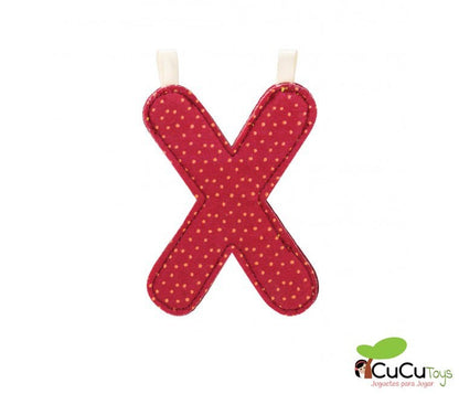 Letter X of the alphabet, made of fabric