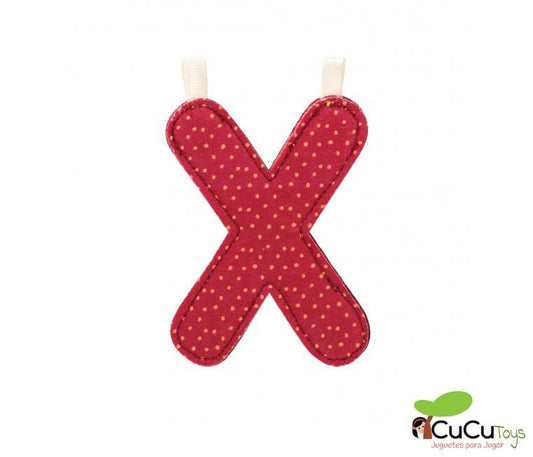 Letter X of the alphabet, made of fabric