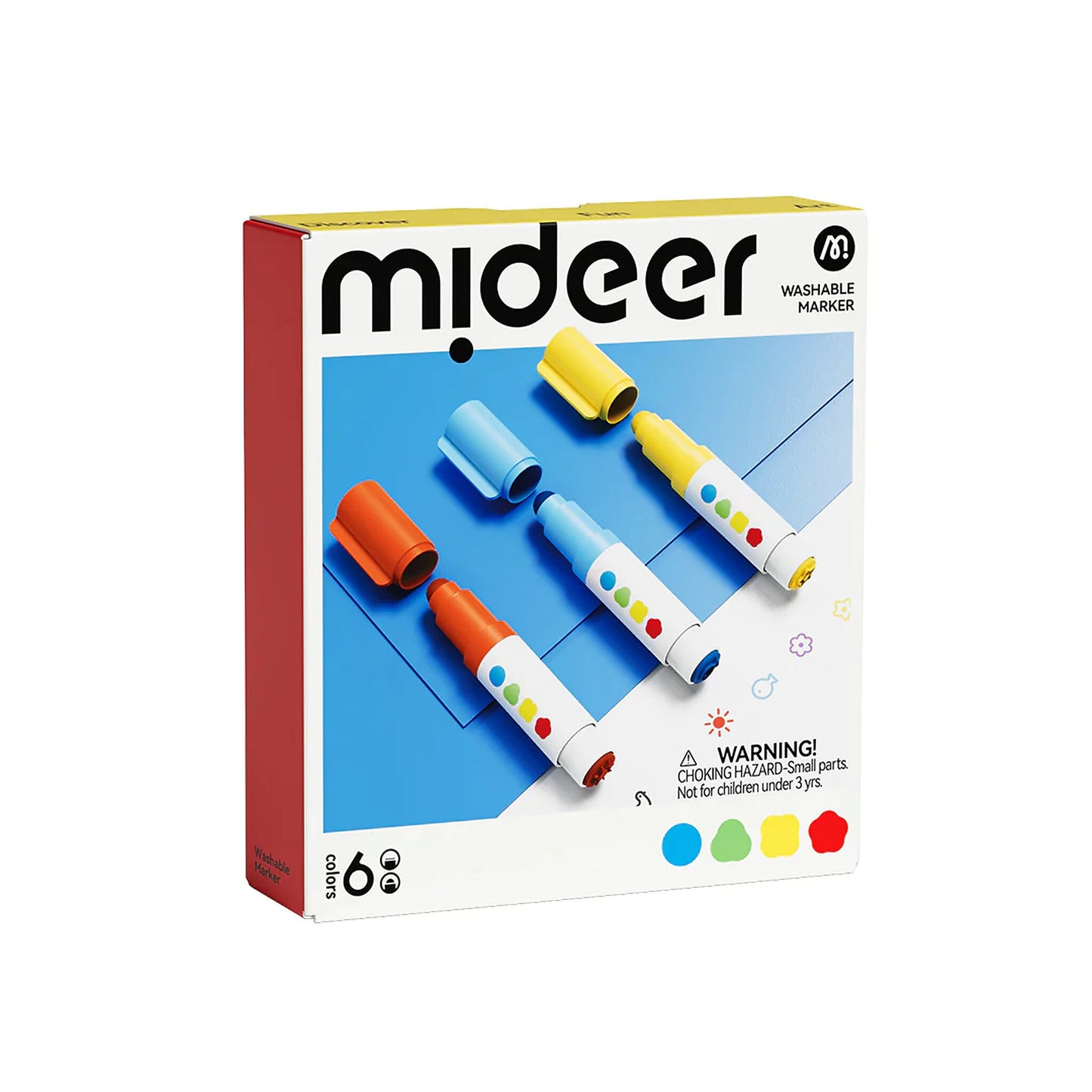 Washable stamp markers with round tip (6 colors)