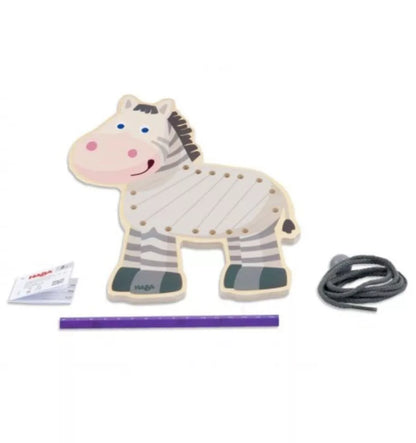 Juego para ensartar, diseño cebra