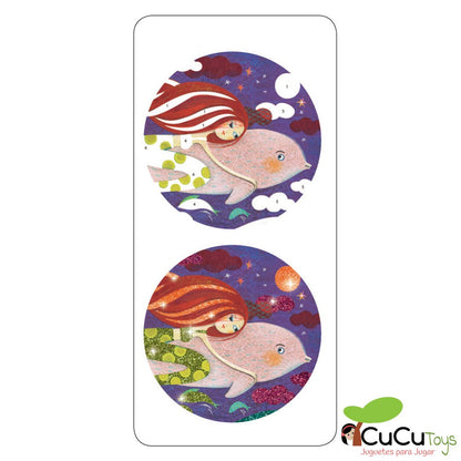 A Luz das Sereias, pintura com glitter