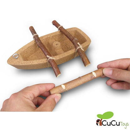 Barco de cortiça Haba Terra Kids, brinquedo de construção