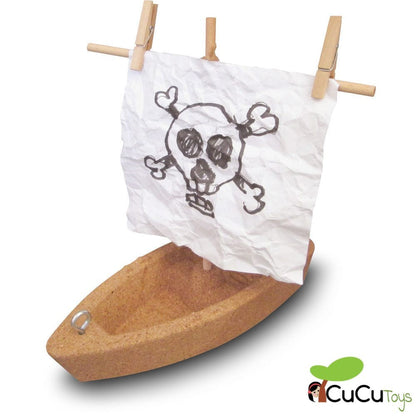 Barco de cortiça Haba Terra Kids, brinquedo de construção