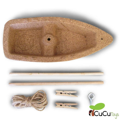 Barco de cortiça Haba Terra Kids, brinquedo de construção