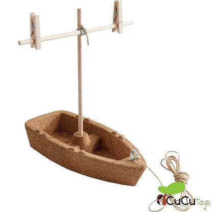 Barco de cortiça Haba Terra Kids, brinquedo de construção