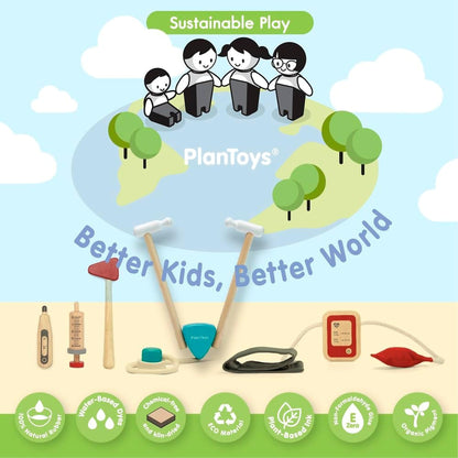 Conjunto de Doutor, brinquedo de madeira