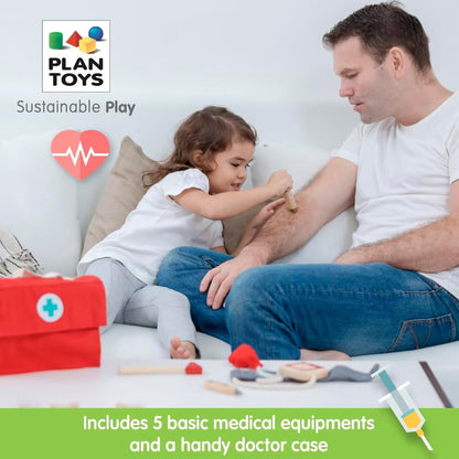 Conjunto de Doutor, brinquedo de madeira