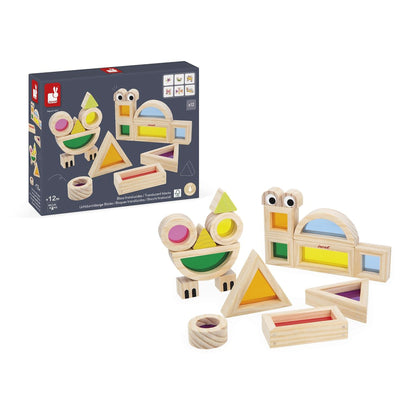 Set of 12 translucent blocks