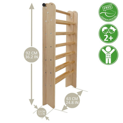 Triangulo de escalada Montessori de madera natural para niños mayores de 2 años, seguro y ecológico