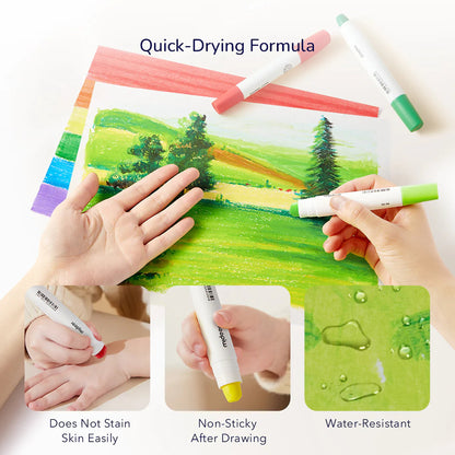 Quick-drying crayon bucket, 12 colors