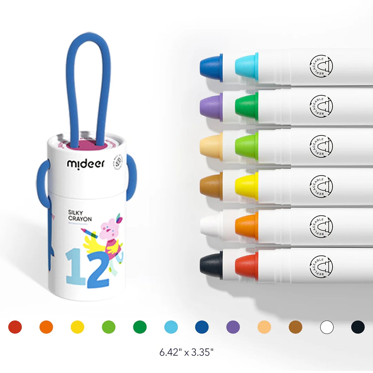 Quick-drying crayon bucket, 12 colors