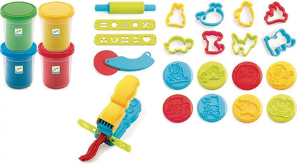 Conjunto de plasticina e moldes