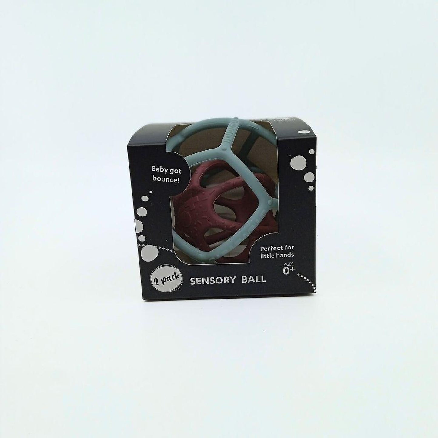 Mint Green and Burgundy Baby Sensory Balls