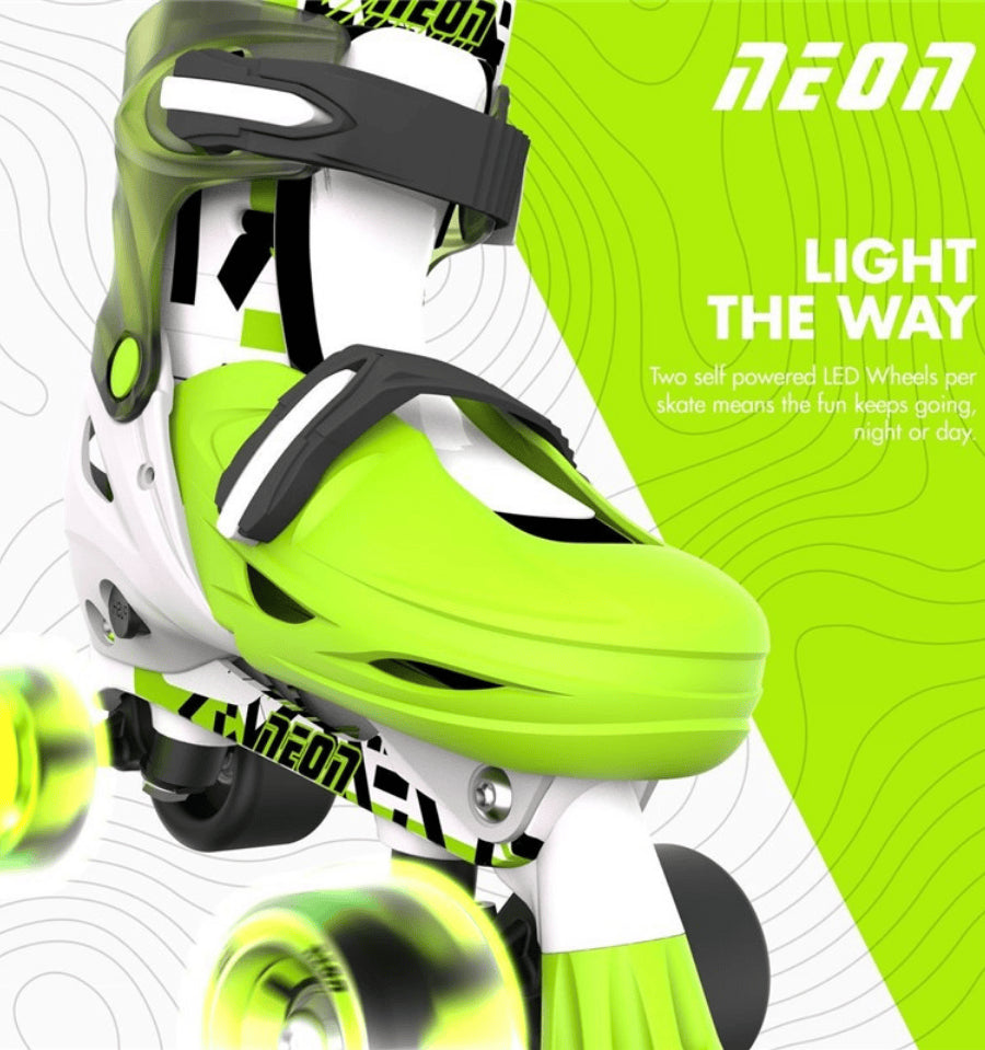 Patines infantiles ajustables Yvolution con ruedas LED verdes para diversión día y noche