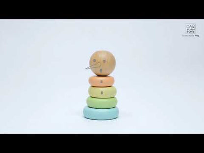 Stacking rings, wooden toy
