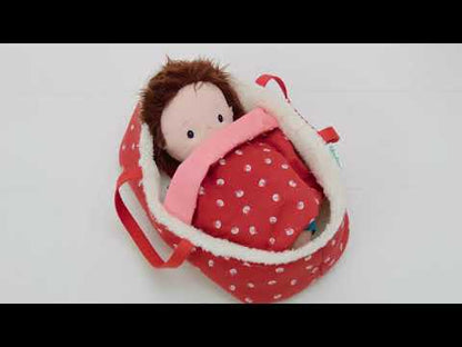 Bebê Anaïs com alcofa e boneca de pelúcia