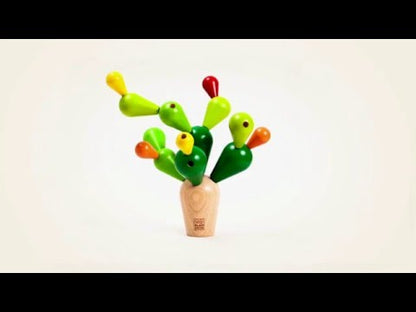 Jogo de empilhar e equilibrar, design de cacto